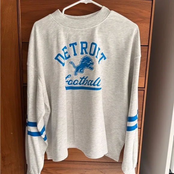 NFL Detroit Lions Women's Oatmeal Heather Crew Neck - XXL - Picture 6 of 9